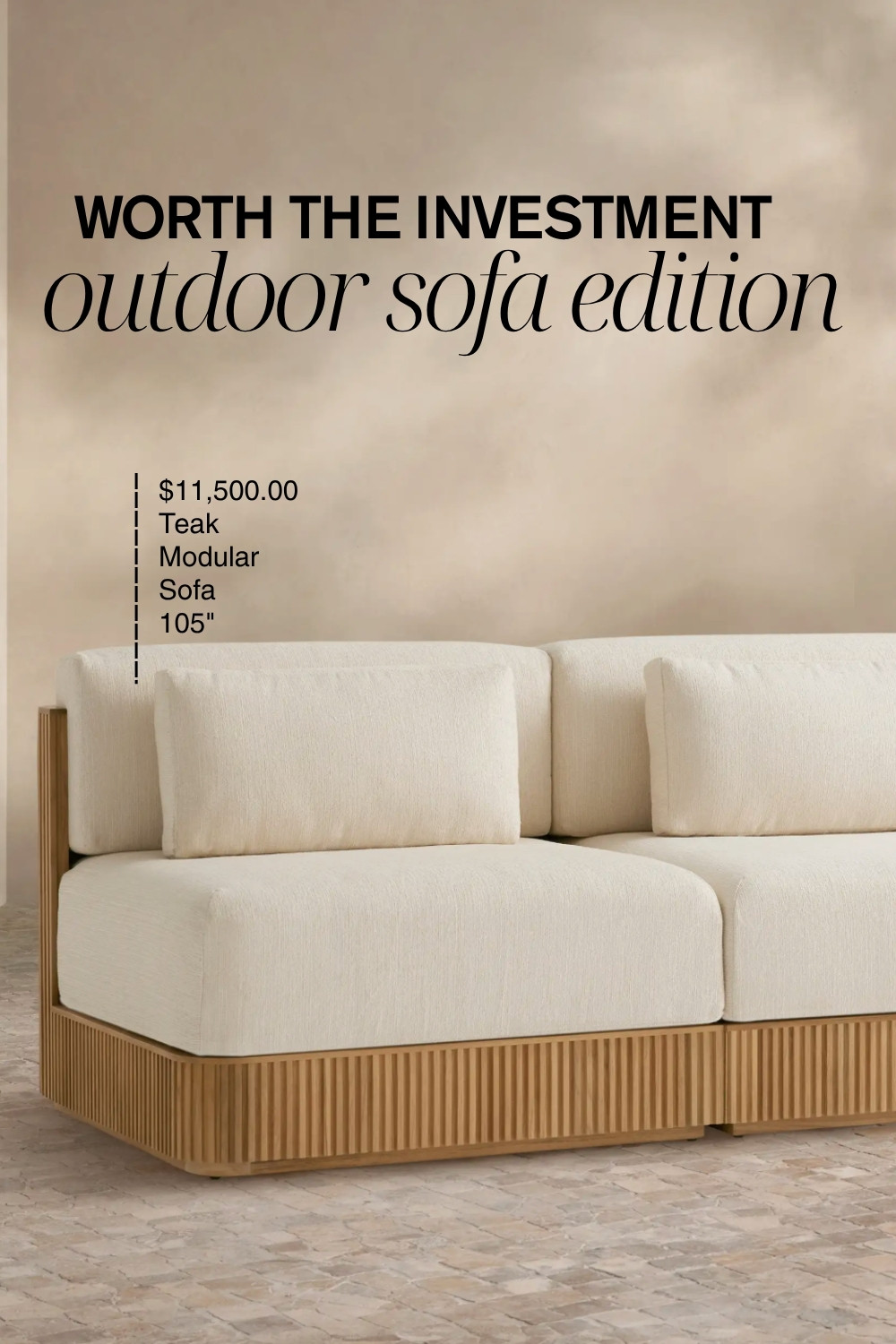 Worth the investment: a timeless outdoor sofa.
Simple, well made, and the piece everything else can fall into place around.
Shop the look.

#WorthTheInvestment #OutdoorStyle #UnclutteredHome #DesignThatWorks #MadeByPatchi 

 