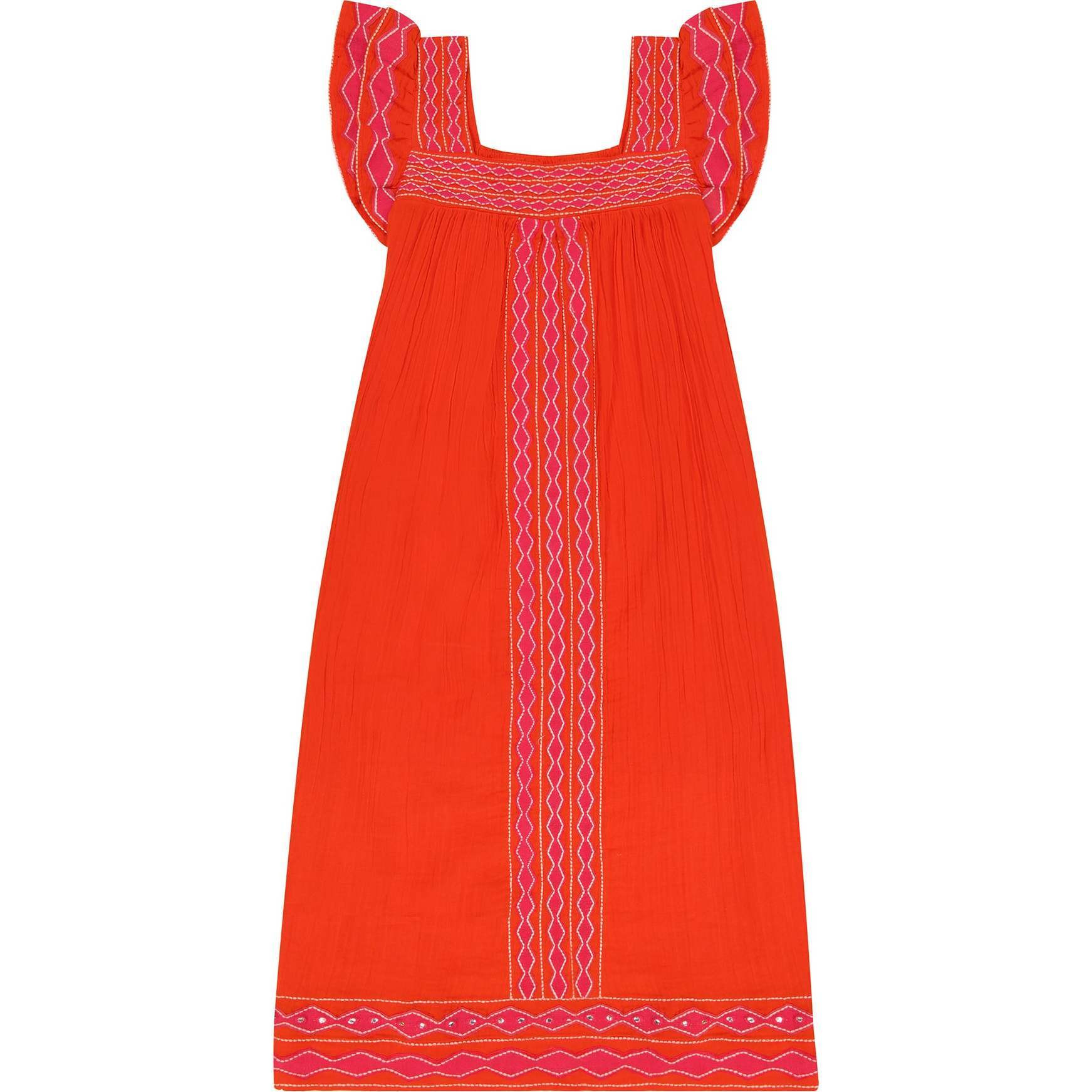 Women's Maxi Sandrine Embroidered Dress, Poppy | Maisonette