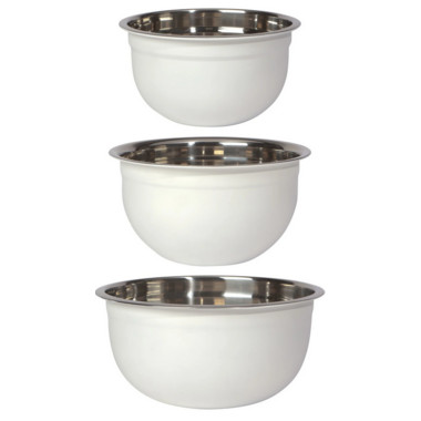 Now Designs Matte Steel White Mixing Bowls Set | Well.ca