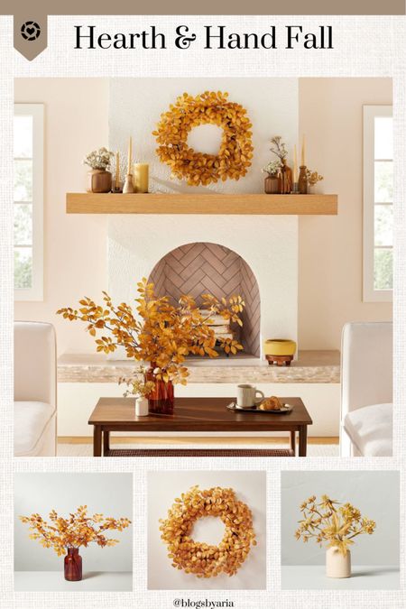 New arrivals from the Hearth and Hand Fall collection! Golden fall wreath, fall florals all with the perfect golden hue to transform your home into the perfect Fall oasis!! 

#LTKSeasonal #LTKhome
