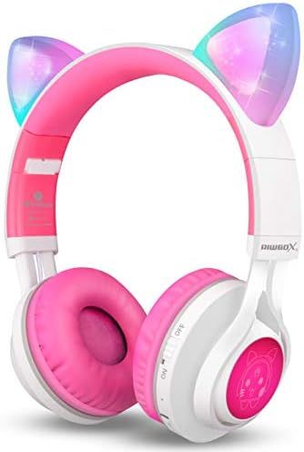 Bluetooth Headphones, Riwbox CT-7 Cat Ear LED Light Up Wireless Foldable Headphones Over Ear with... | Amazon (US)