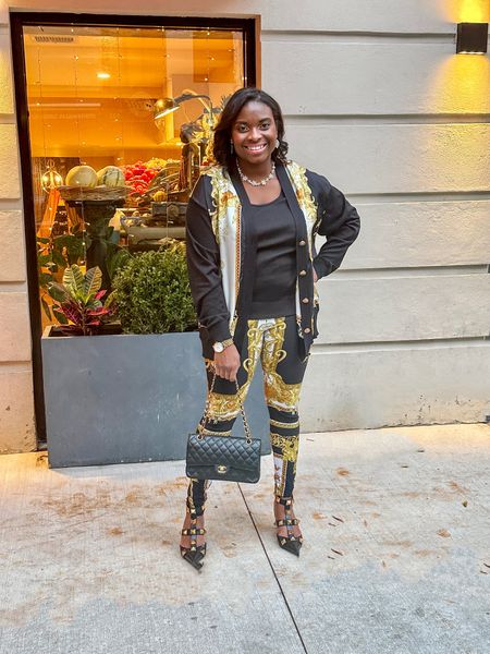 I absolutely love my Versace cardigan and leggings. Feels like butter and designer leggings are a fun way to dress up an outfit.


Chanel
Chanel bag
Versace
Versace sweater
Versace leggings
Designer leggings
Designer outift
Chanel classic flap
Chanel bag
Valentino shoes
Rockstud shoes
Valentino heels
Valentino studs 

#LTKshoecrush #LTKstyletip #LTKmidsize