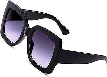 Oversized Square Sunglasses for Women Fashion Designer Shades | Amazon (US)
