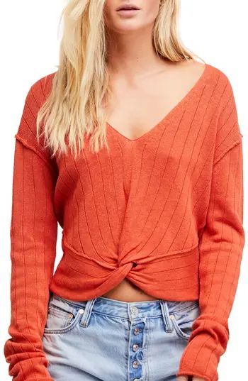 Women's Free People Got Me Twisted Sweater, Size X-Small - Orange | Nordstrom