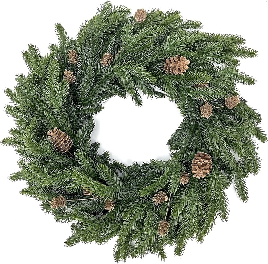 Artgar 22 Inch Christmas Cedar Wreath, Christmas Wreath for Front Door, Real Touch Pine Wreath Ar... | Amazon (US)