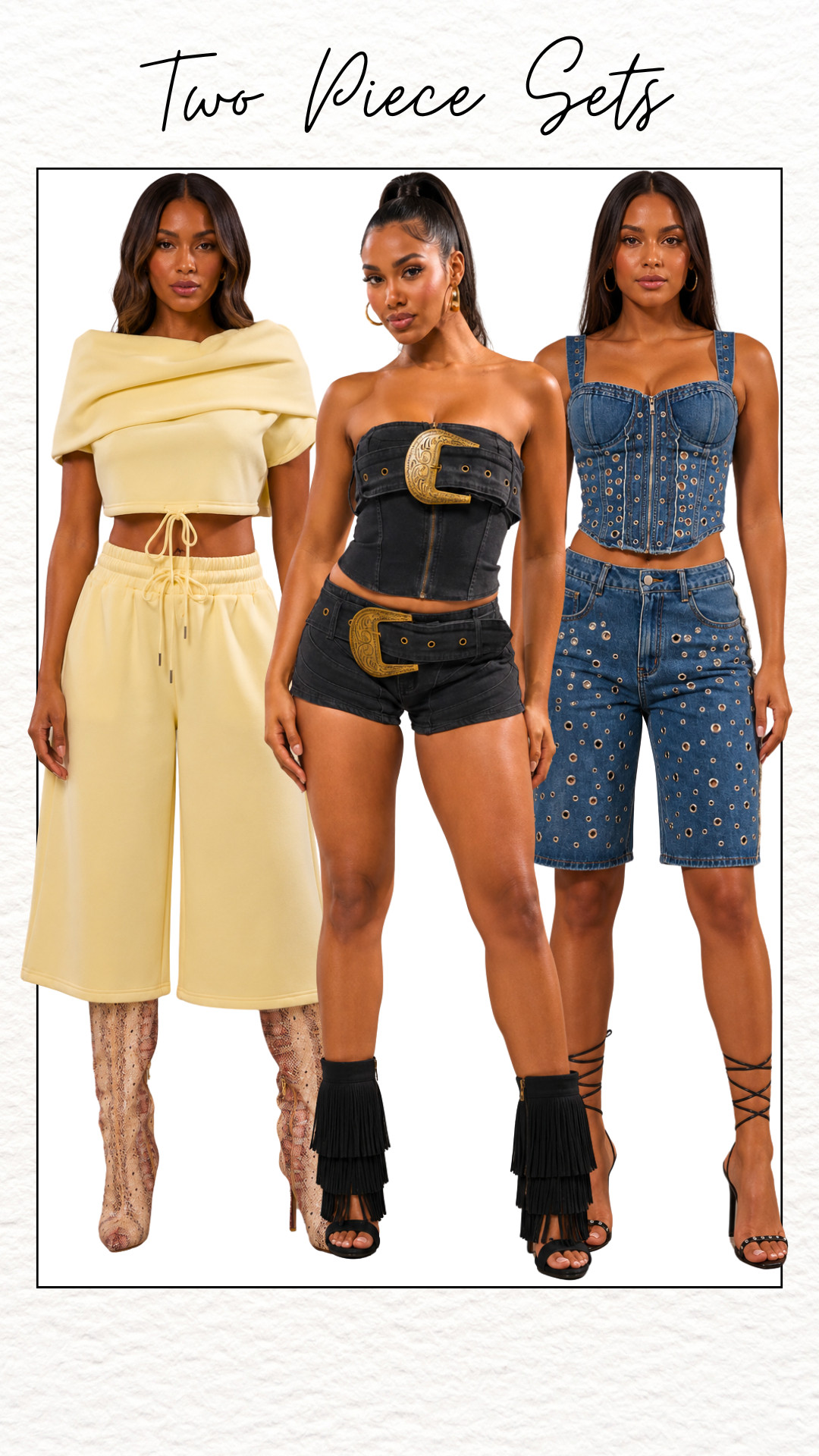Akira two piece sets mix western glam studded denim corsets oversized buckles and chic lounge styles for bold outfits that make a statement day or night. #AKIRA #TwoPieceSets #DenimFashion #WesternStyle #StatementOutfits #CorsetStyle #WomensFashion #FashionInspo #GoingOutLooks #TrendyOutfits #StuddedDenim #StyleInspo #FashionFinds #OutfitIdeas 

 #LTKMidsize #LTKPetite #LTKPlusSize