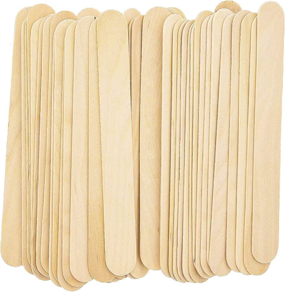 Pandaspa 200 Pieces Jumbo Craft Sticks, Premium Natural Wood for Building, Mixing, and Creating C... | Amazon (US)