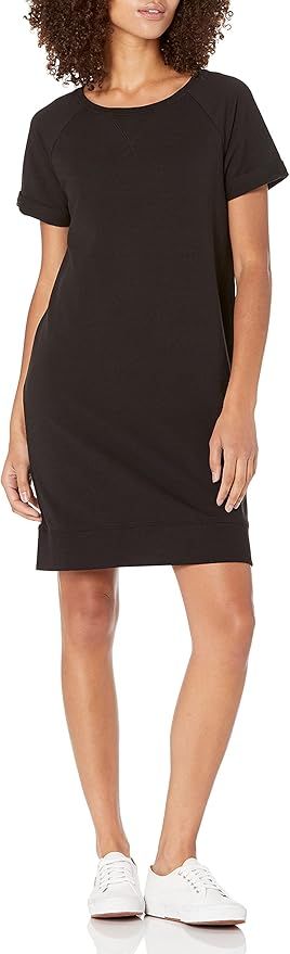 Daily Ritual Women's Terry Cotton and Modal Roll-Sleeve Sweatshirt Dress | Amazon (US)