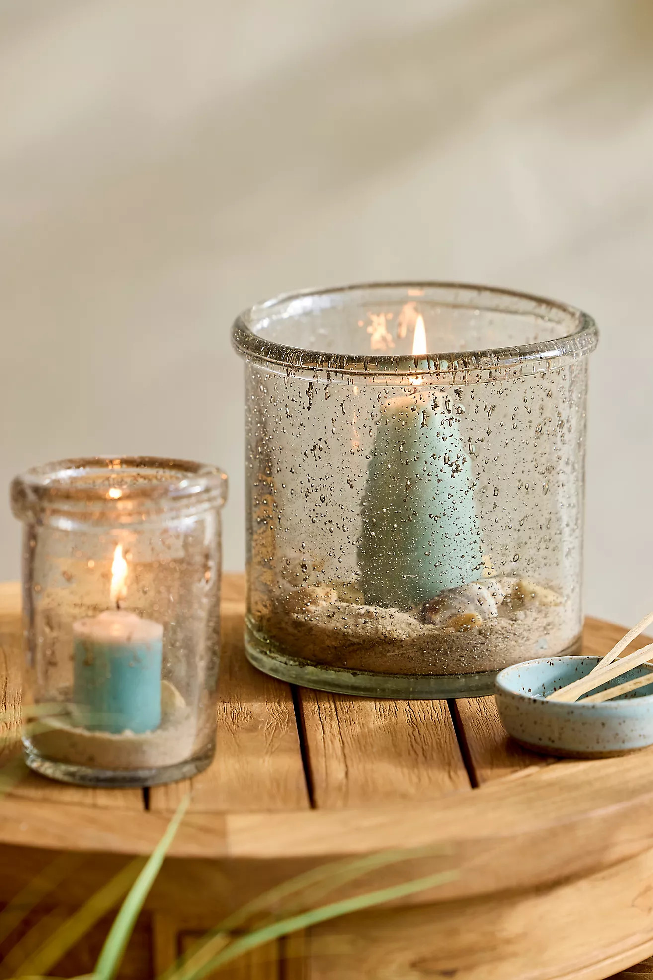 Rustic Recycled Glass Votive | Terrain