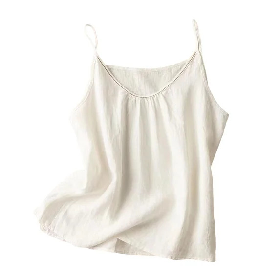 Unir Women's Cotton Linen V-Neck Loose Fit Camisole Casual Summer Sleeveless Tank Top, 1 Piece, M... | Walmart (US)