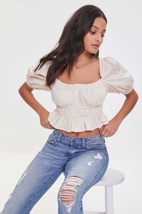 Ruffled Puff-Sleeve Crop Top | Forever 21 (US)