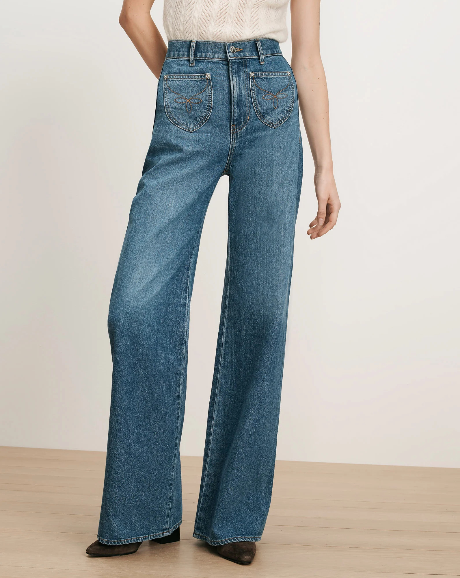 Veronica Beard Grant Wide-Leg Jean Wanderer | Veronica Beard