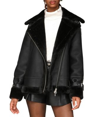 Avec Les Filles Oversized Faux Shearling Moto Coat  | Bloomingdale's Women Coats & Jackets Fall J... | Bloomingdale's (US)