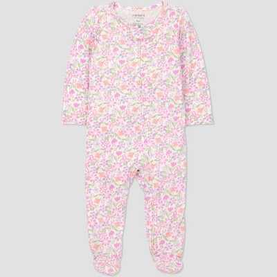 Carter's Just One You® Baby Girls' Comfy Soft Floral Sleep N' Play - Pink Floral Newborn | Target