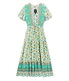 R.Vivimos Womens Summer Floral Print Cotton Short Sleeve Flowy Dress (Small, White) at Amazon Wom... | Amazon (US)