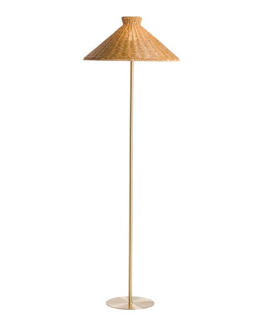 Wicker Cone Shaped Floor Lamp | Coastal | Marshalls | Marshalls