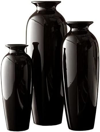 Hosley Set of 3 Black Ceramic Vases. Ideal Gift for Wedding or Special Occasions for Use in Home ... | Amazon (US)
