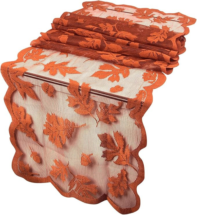 Besslly Fall Table Runner Thanksgiving Decorations with Maple Leaves, 13 x 72 Inch Harvest Lace T... | Amazon (US)