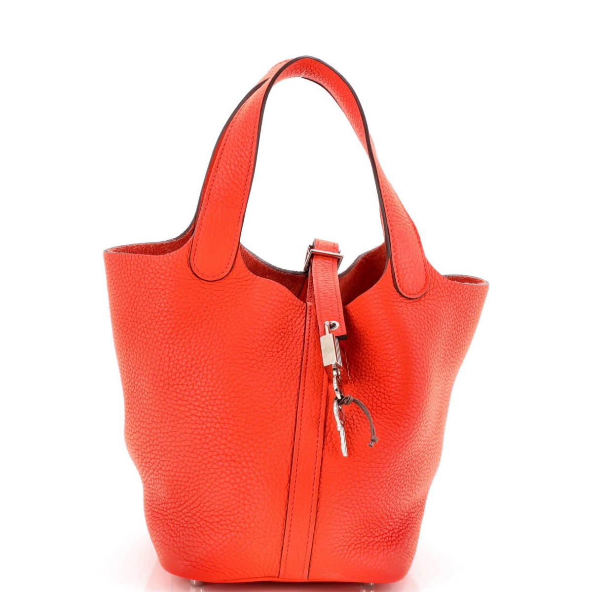 Pre-Owned HERMES Pm Picotin Lock Bag Clemence - Orange | Macy's