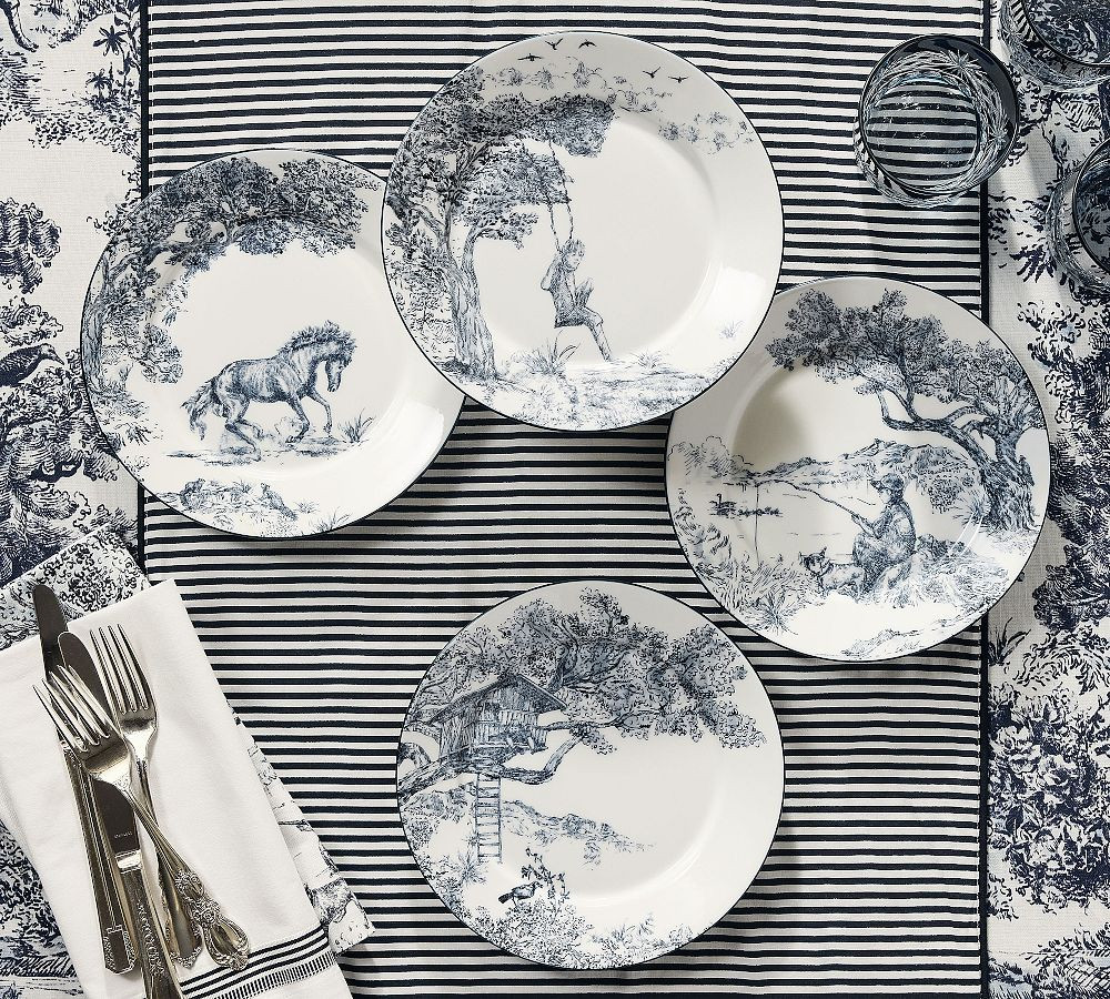 Brandon Maxwell Groveland Toile Salad Plates - Mixed Set of 4 | Pottery Barn (US)