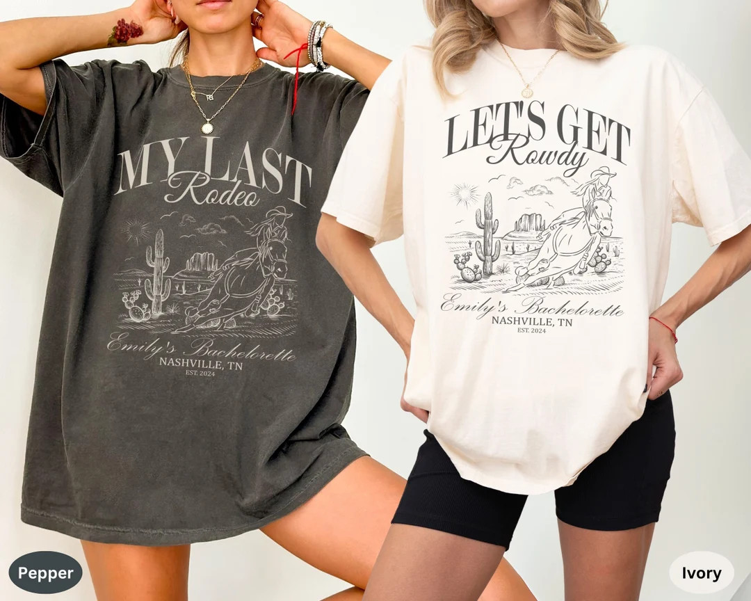 Custom Last Rodeo Bachelorette Shirts, Nashville Bachelorette Shirt, Western Bachelorette Party S... | Etsy (US)