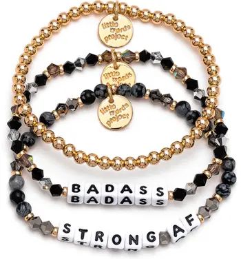 Badass & Strong AF Set of 3 Beaded Bracelets | Nordstrom