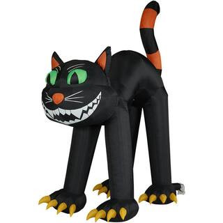Haunted Hill Farm 10 ft. Black Cat Halloween Inflatable with Lights HIBCAT101-L - The Home Depot | The Home Depot