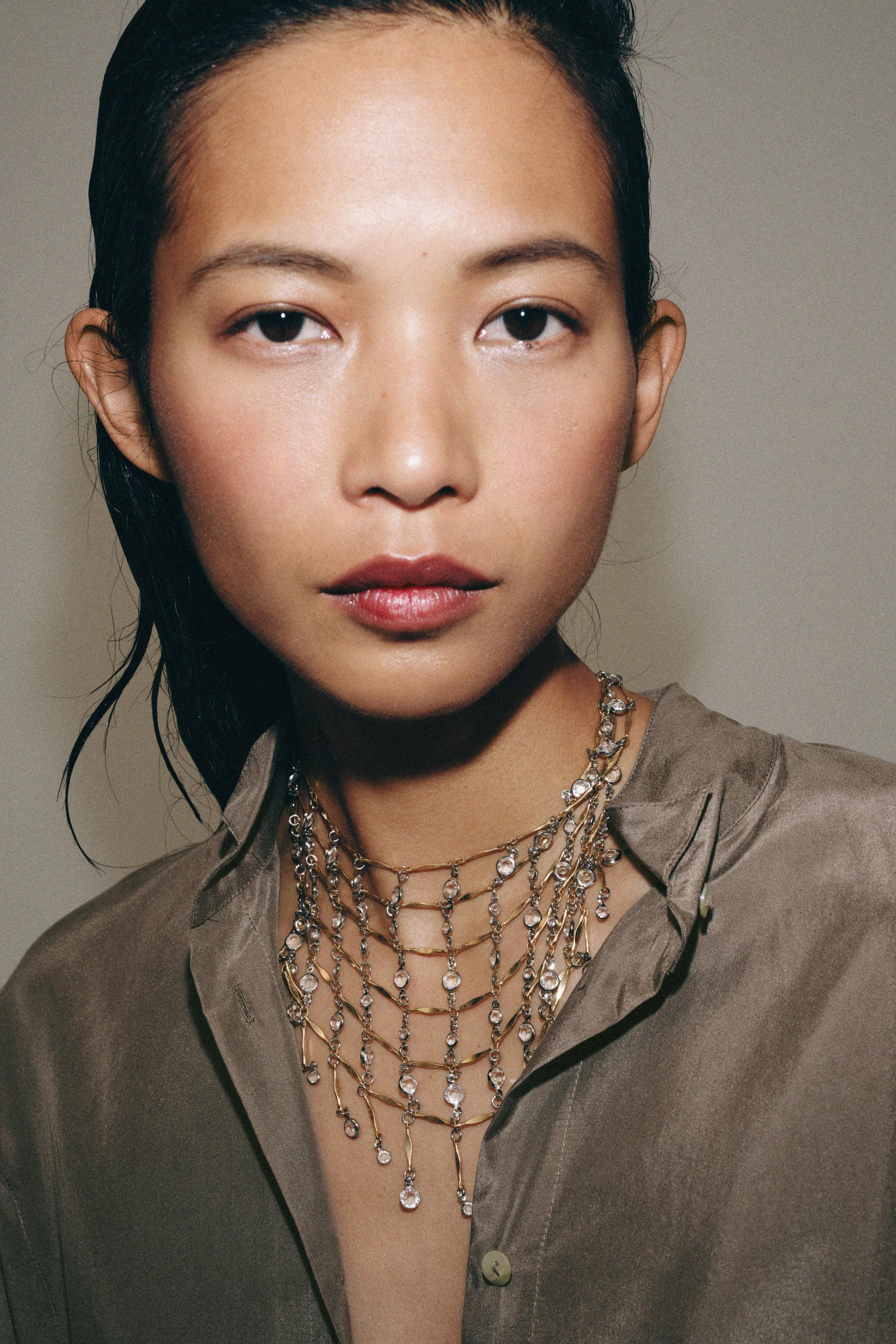 Zara - Metal And Jewel Necklace - Gold / Silver - M - Woman | Zara UK