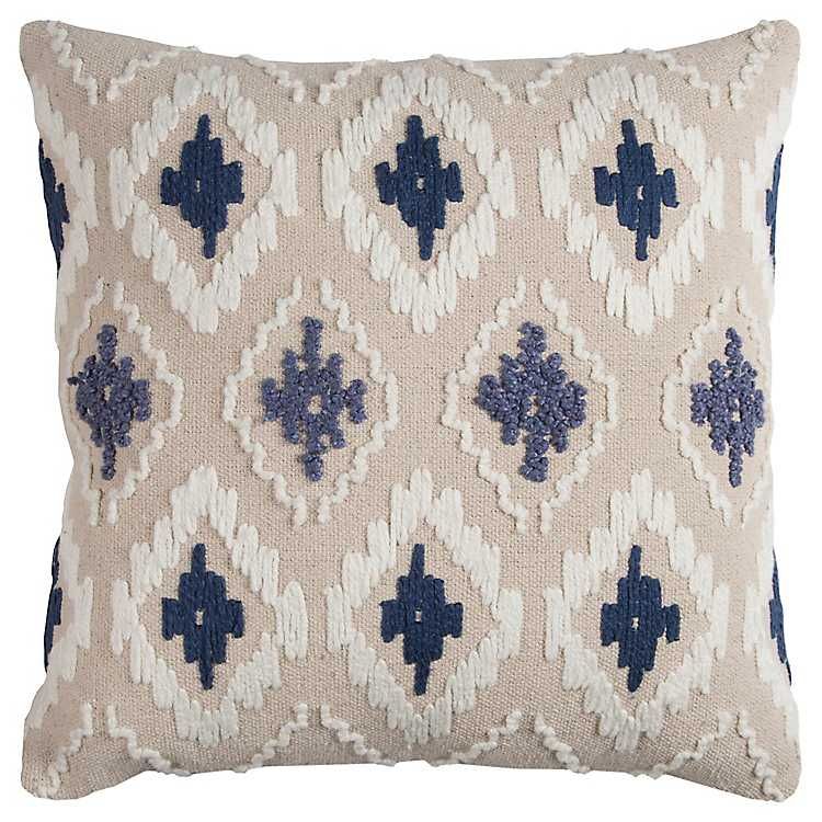 Blue Diamond Textured Pillow | Kirkland's Home