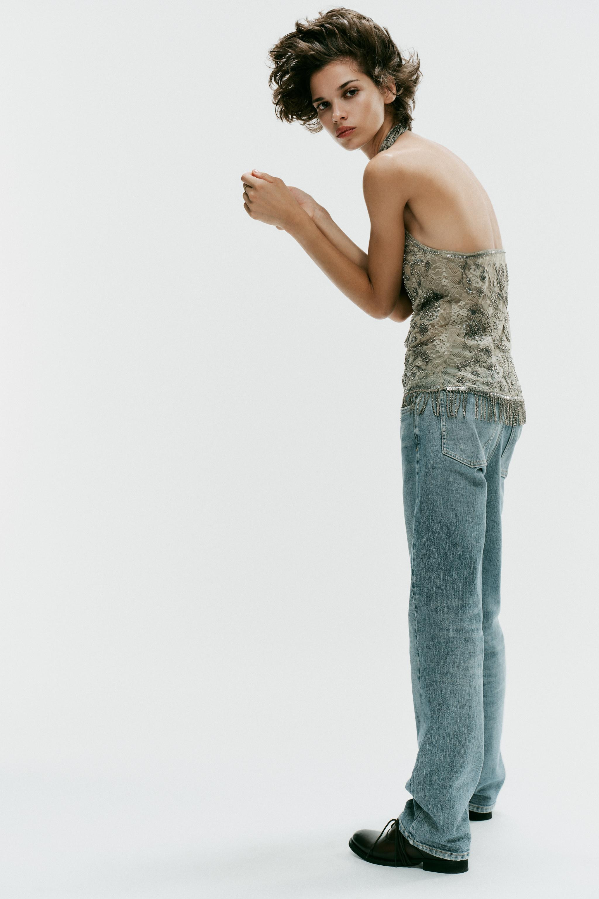 BEADED HALTER TOP | Zara US