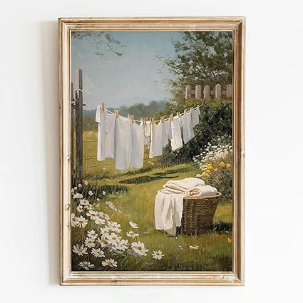 Rustic Landscape Laundry Wall Art Vintage Farmhouse Wall Art Prints Vintage Laundry Room Farmhous... | Amazon (US)