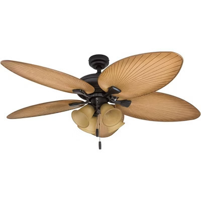 Honeywell Palm Valley 52" Tropical LED Ceiling Fan with Multi-Arm Light, Bronze | Target