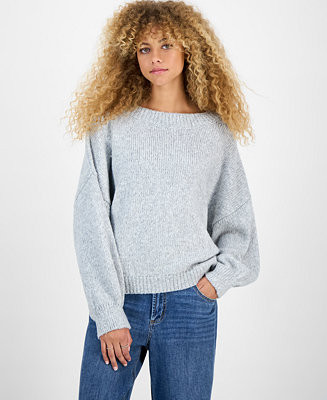 Juniors' Slouchy Balloon-Sleeve Crewneck Sweater | Macy's