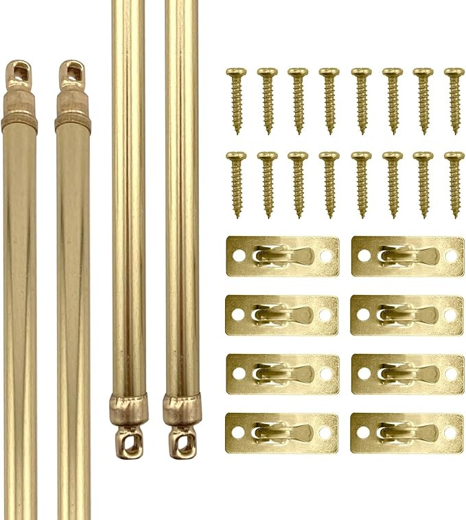 Amazing Drapery Hardware Swivel Sash Curtain Rods with Brass Finish, Set of 4 (Hardware Included)... | Amazon (US)