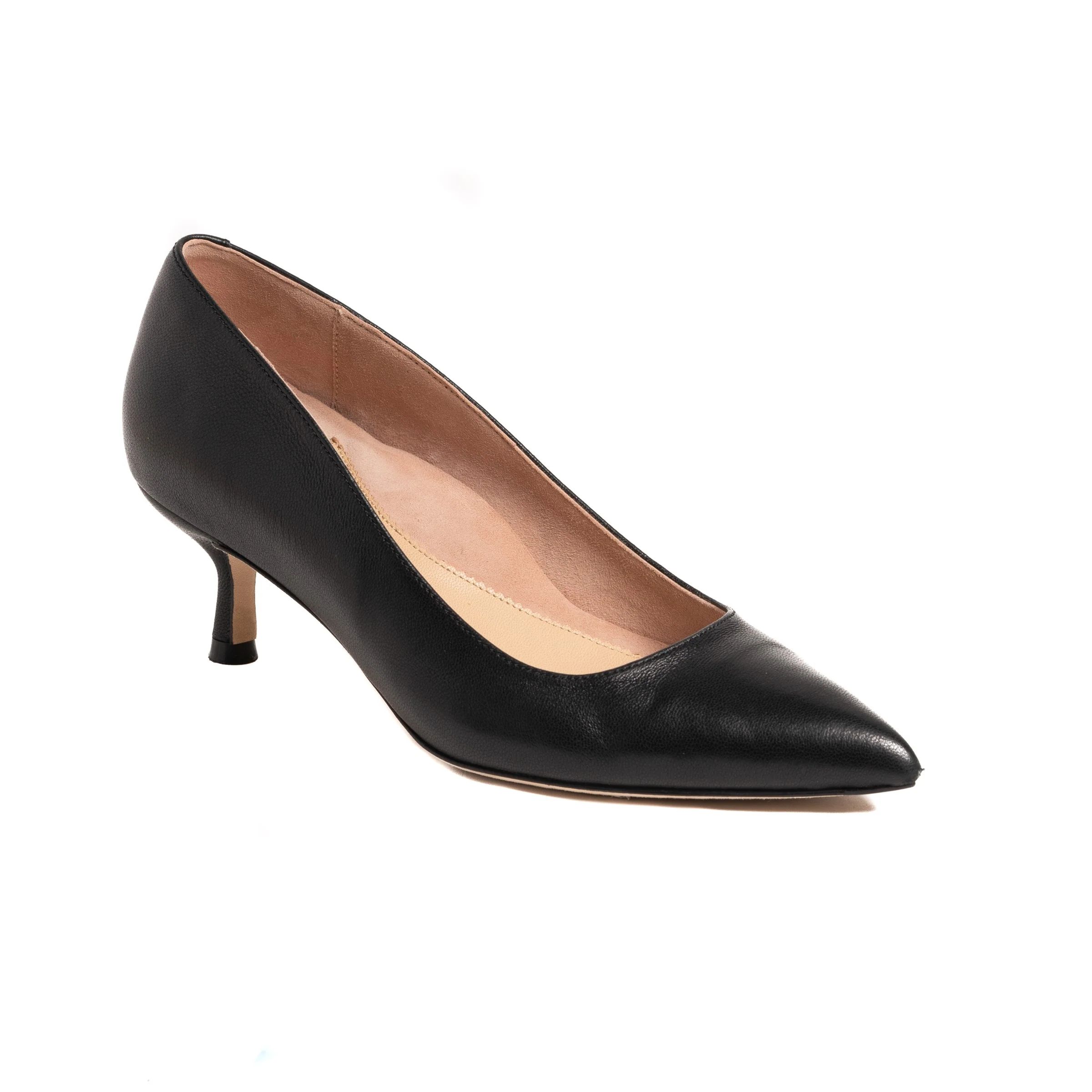 Black Leather Kitten Heel | ALLY Shoes