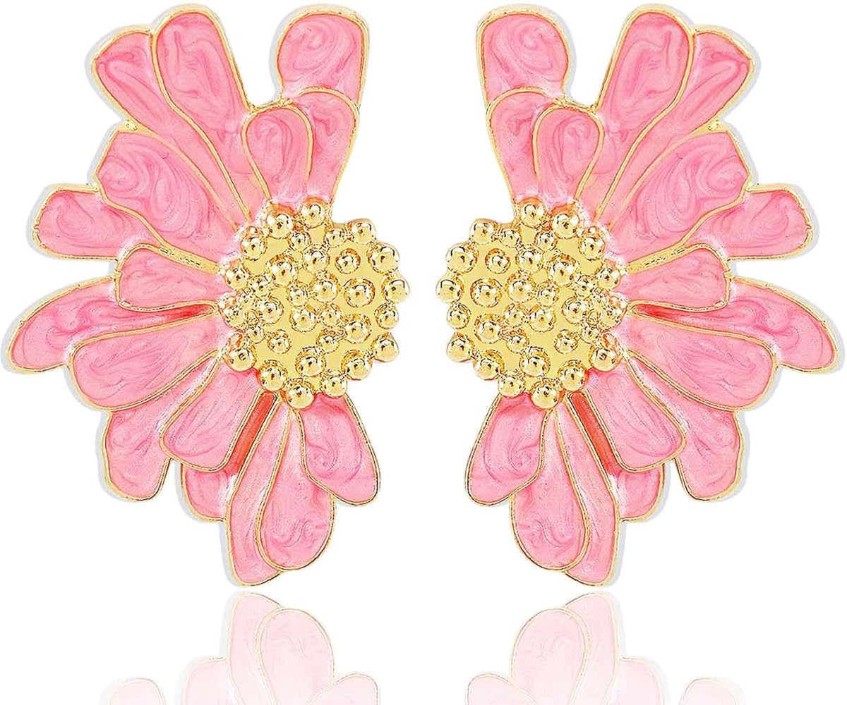 Vintage Flower Stud Earrings Exaggerated Oversized Daisy Flower Earrings Statement Jewelry for Wo... | Amazon (US)