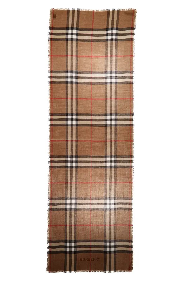 Giant Check Wool & Silk Scarf | Nordstrom