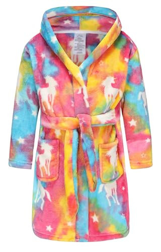 FunnyPaja Girls Soft Fleece Robes Plush Hooded Bathrobes Sleepwear for Kids 2-16 Years Color Unicorn 3-4 Years | Amazon (US)