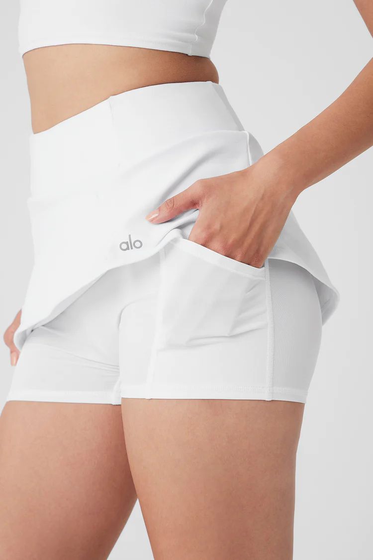 Airbrush High-Waist Good Form Tennis Skirt - White | Alo Yoga