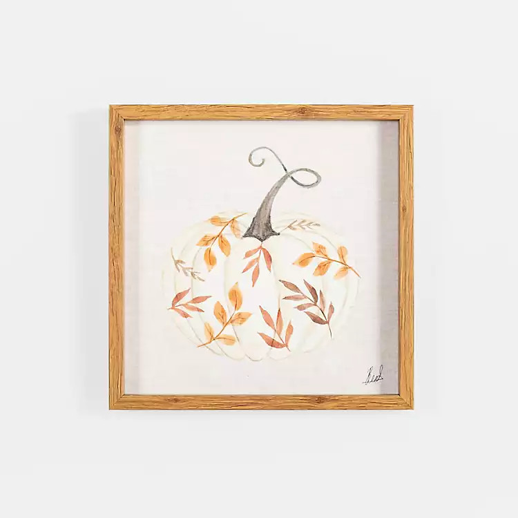 Watercolor Leaf Pumpkin Framed Art Print | Kirkland's Home