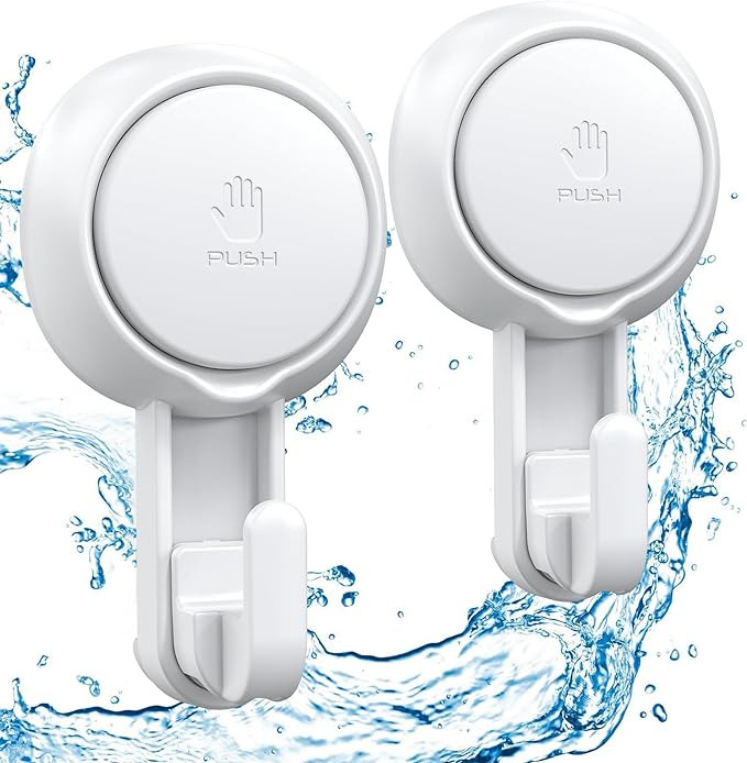LUXEAR Powerful Vacuum Suction Cup Hooks - Heavy Duty for Shower, Waterproof Suction Hanger for B... | Amazon (US)