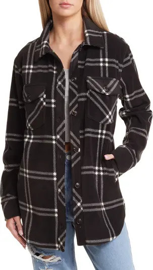 Plaid Polar Fleece Shacket | Nordstrom