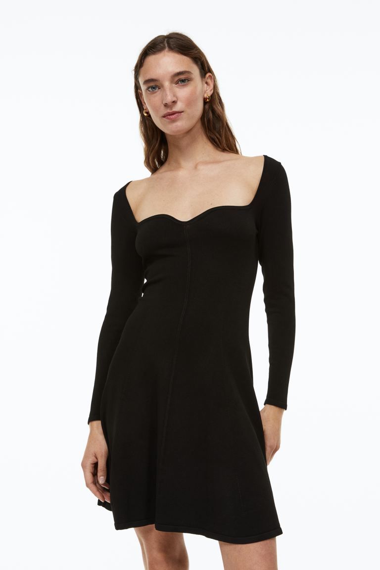 Flared-skirt Rib-knit Dress | H&M (US)