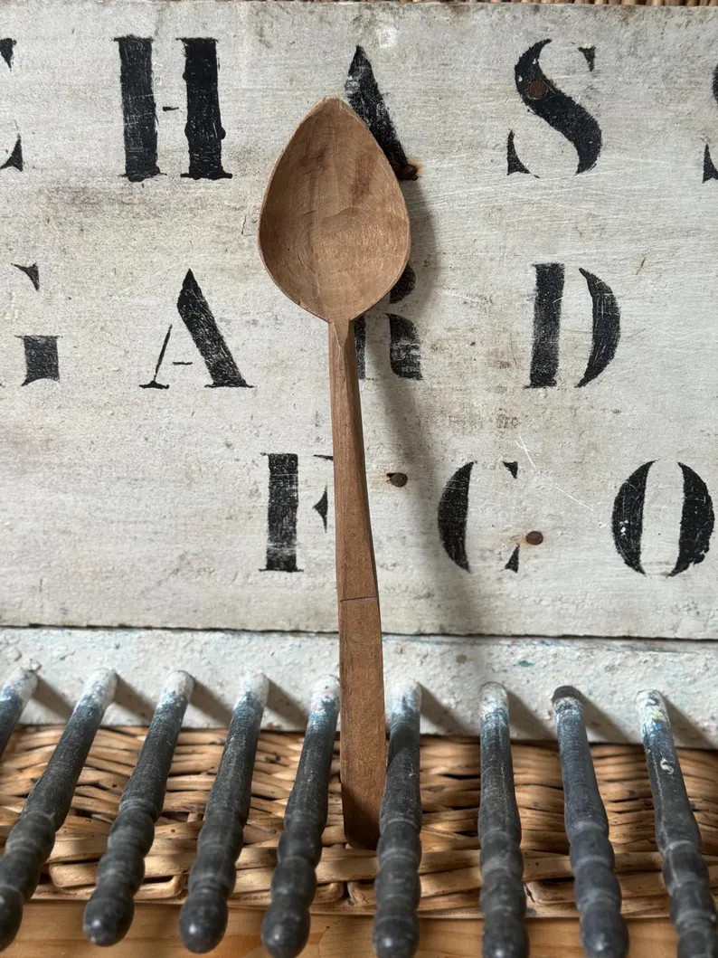 Vintage Hungarian Hand-carved Wooden Spoon – Rustic European Kitchen Decor - Etsy | Etsy (US)