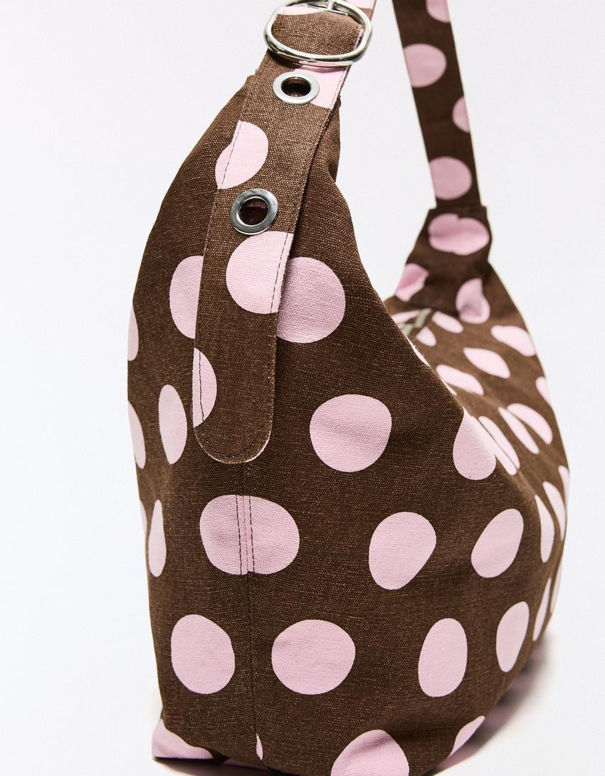 Polka dot bucket bag - Women | Bershka UK