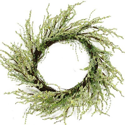 Northlight 12" Unlit Green/Brown Berry Artificial Christmas Twig Wreath | Target
