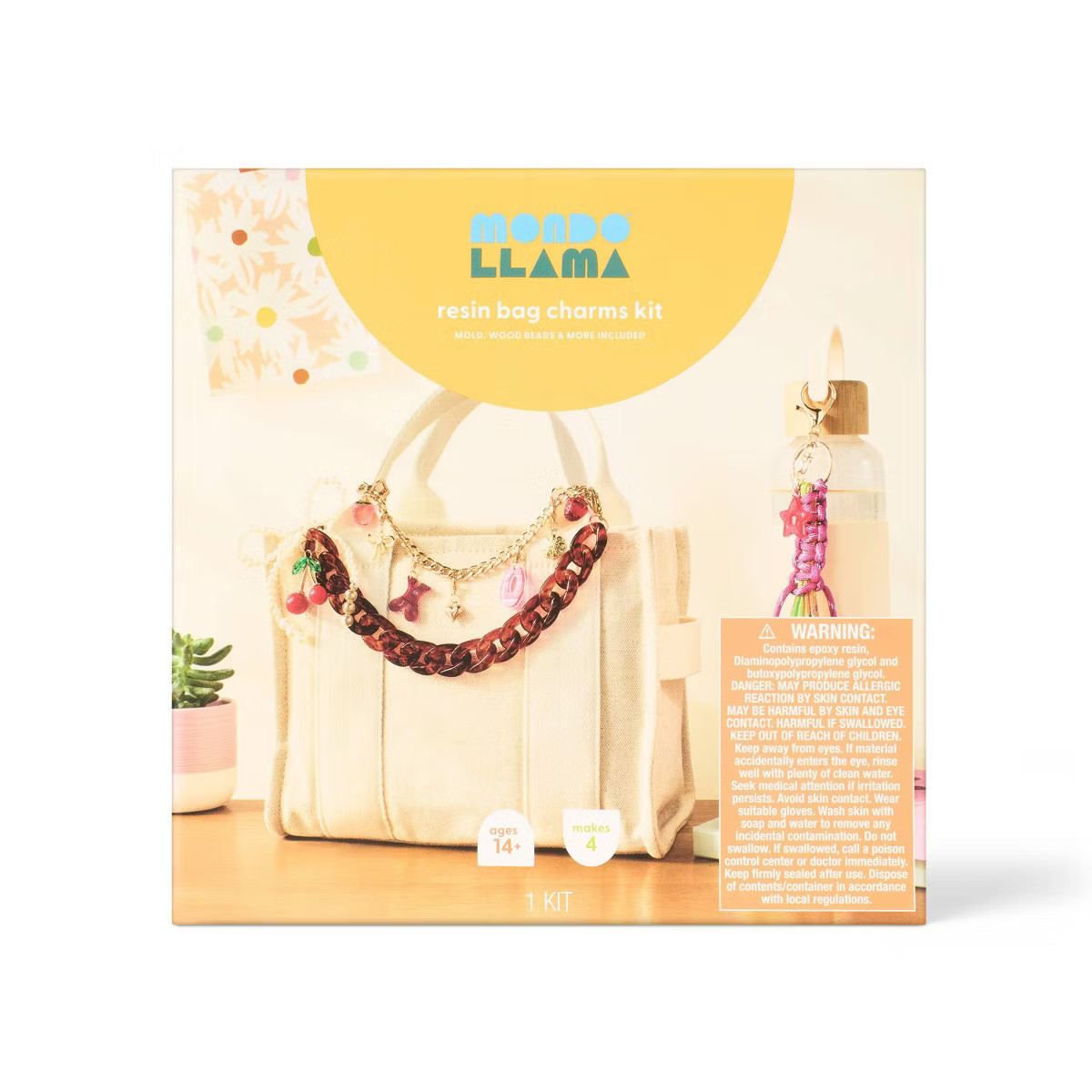 4pc Resin Bag Charms Craft Kit Gift - Mondo Llama™ | Target