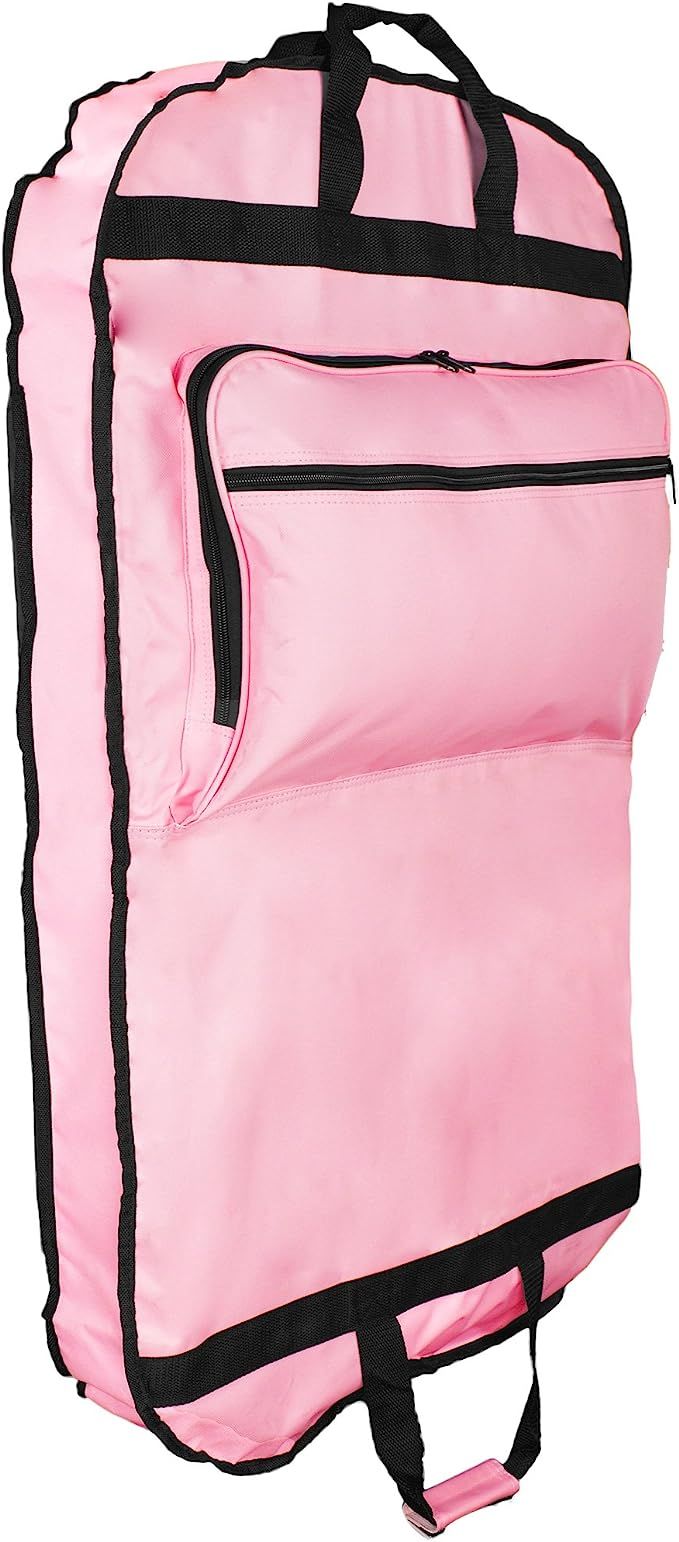 DALIX 39" Garment Bag Cover Suits Dresses Clothing Foldable Shoe Pocket in Pink | Amazon (US)