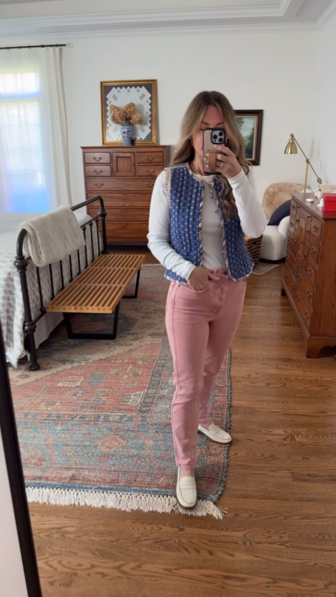 Church outfit for fall
Cute pink jeans and a reversible vest

#LTKSeasonal #LTKStyleTip #LTKFindsUnder100