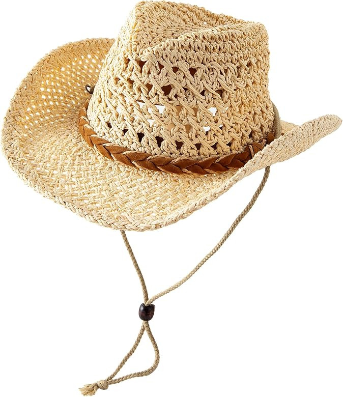 Jastore Straw Cowboy Hats for Boys Girls Western Cowboy Hat Kids Straw Hat Toddlers Sun Hat Beach... | Amazon (US)
